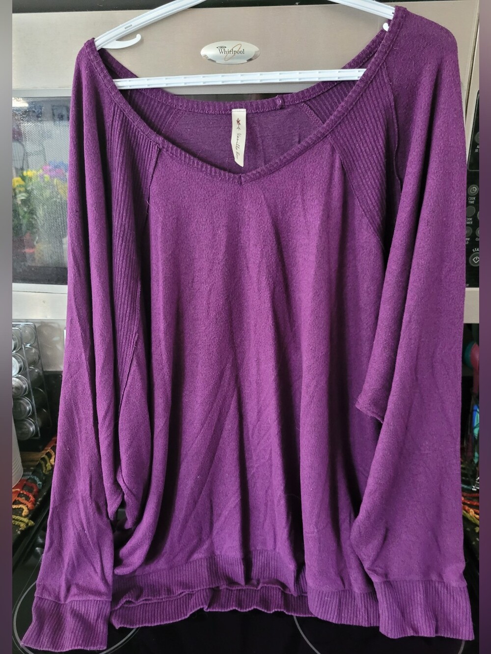 Vanilla Bay Plum V-Neck Pullover Sweater